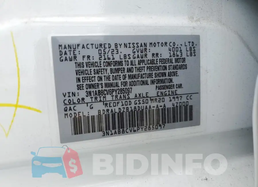 3N1AB8CV6PY285097 Photo# 12