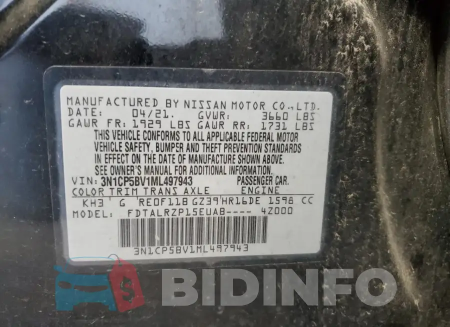 3N1CP5BV1ML497943 Photo# 12