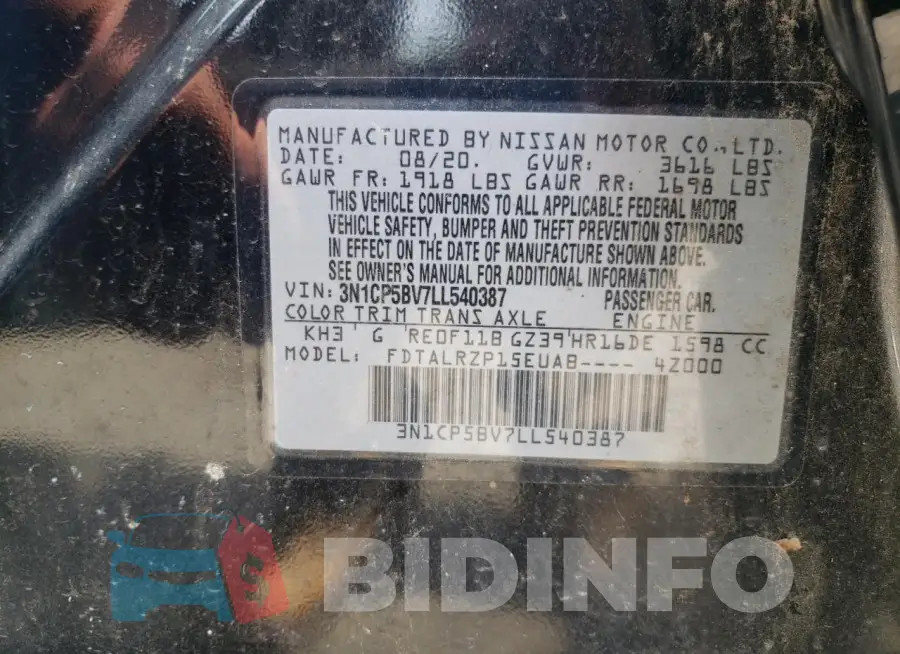 3N1CP5BV7LL540387 Photo# 12