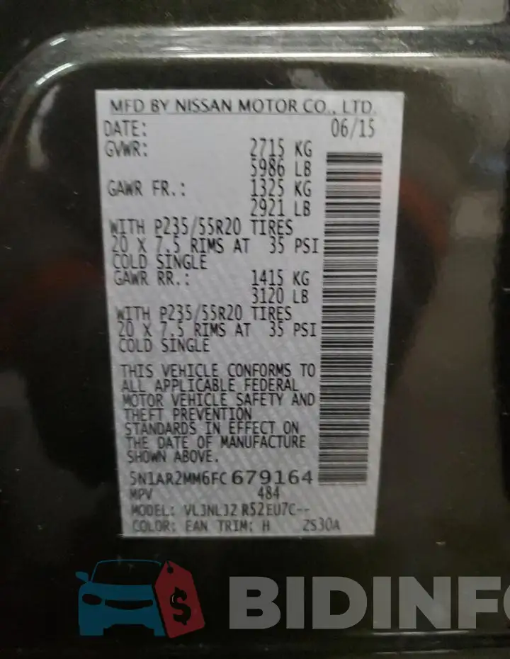 5N1AR2MM6FC679164 Photo# 13