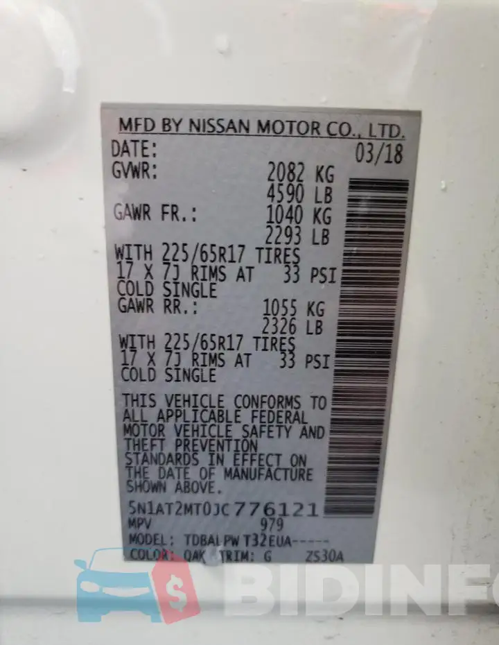 5N1AT2MT0JC776121 Photo# 13