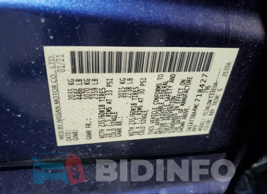 5N1AT3BA4MC718427 Photo# 13