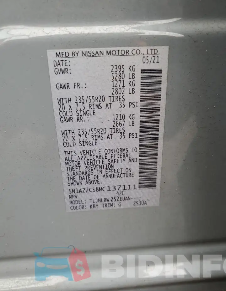 5N1AZ2CS8MC137111 Photo# 13