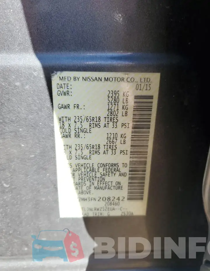5N1AZ2MH3FN208242 Photo# 12