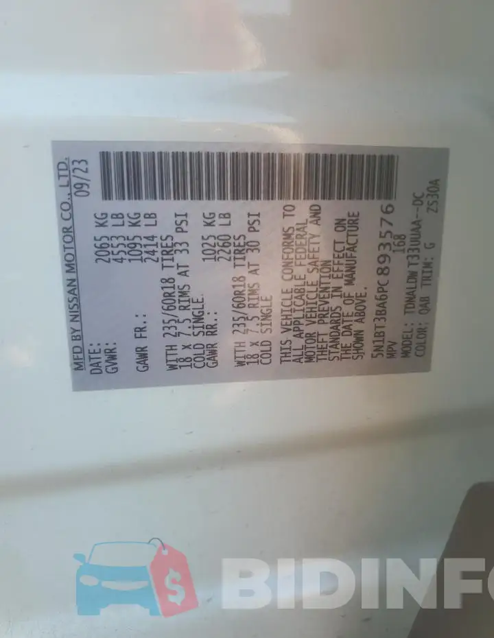 5N1BT3BA6PC893576 Photo# 13
