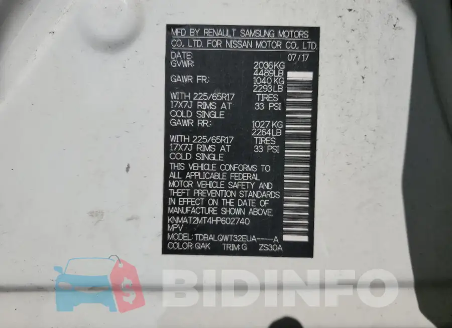 KNMAT2MT4HP602740 Photo# 13