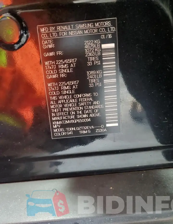 KNMAT2MV8GP650094 Photo# 14