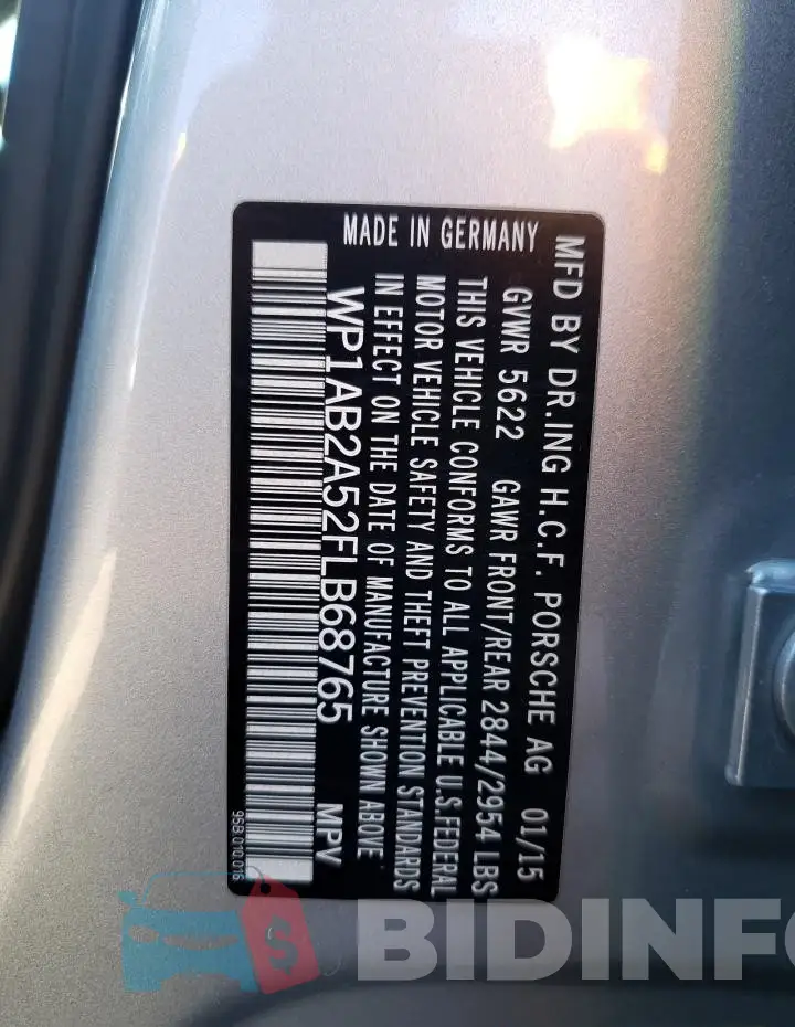 WP1AB2A52FLB68765 Photo# 12