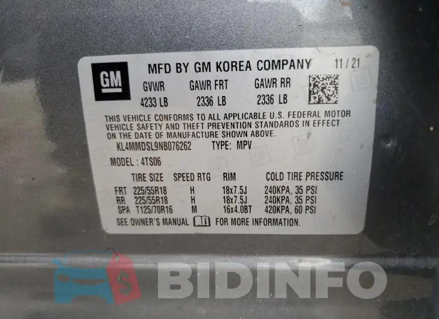 KL4MMDSL9NB076262 Photo# 13