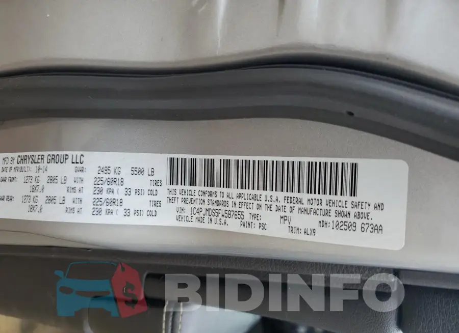 1C4PJMDS5FW587655 Photo# 12