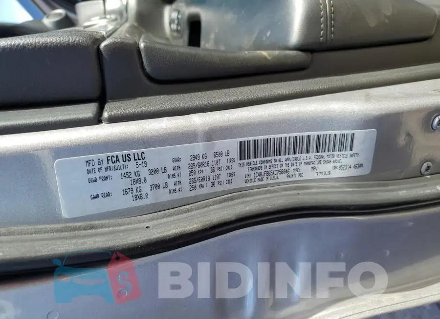 1C4RJFBG5KC758046 Photo# 13