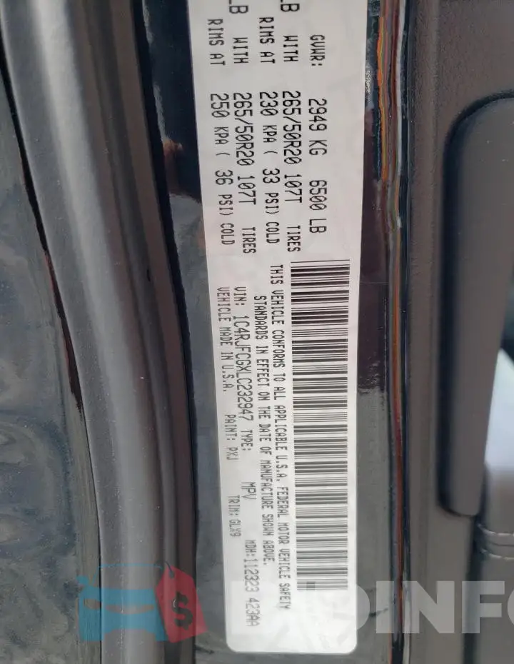 1C4RJFCGXLC232947 Photo# 13