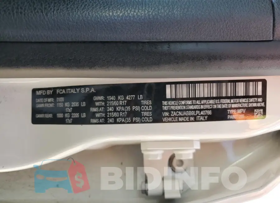 ZACNJABB9LPL40766 Photo# 13