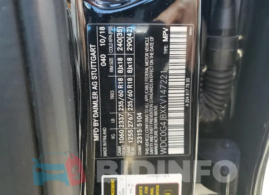WDC0G4JBXKV147221 Photo# 14