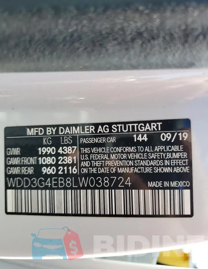 WDD3G4EB8LW038724 Photo# 13