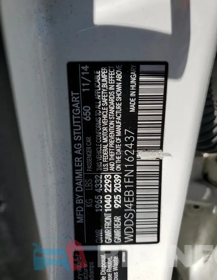 WDDSJ4EB1FN162437 Photo# 12