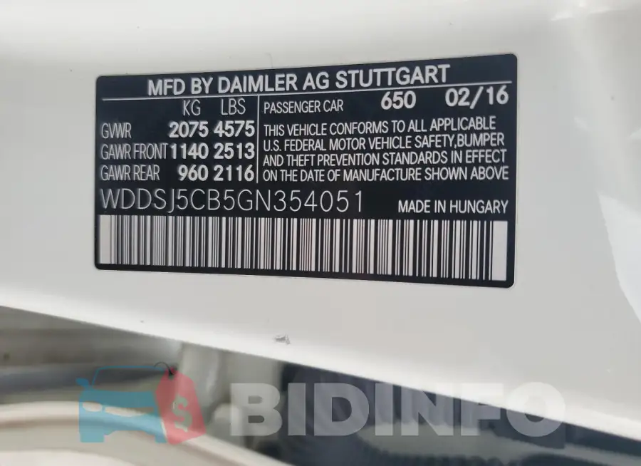 WDDSJ5CB5GN354051 Photo# 13