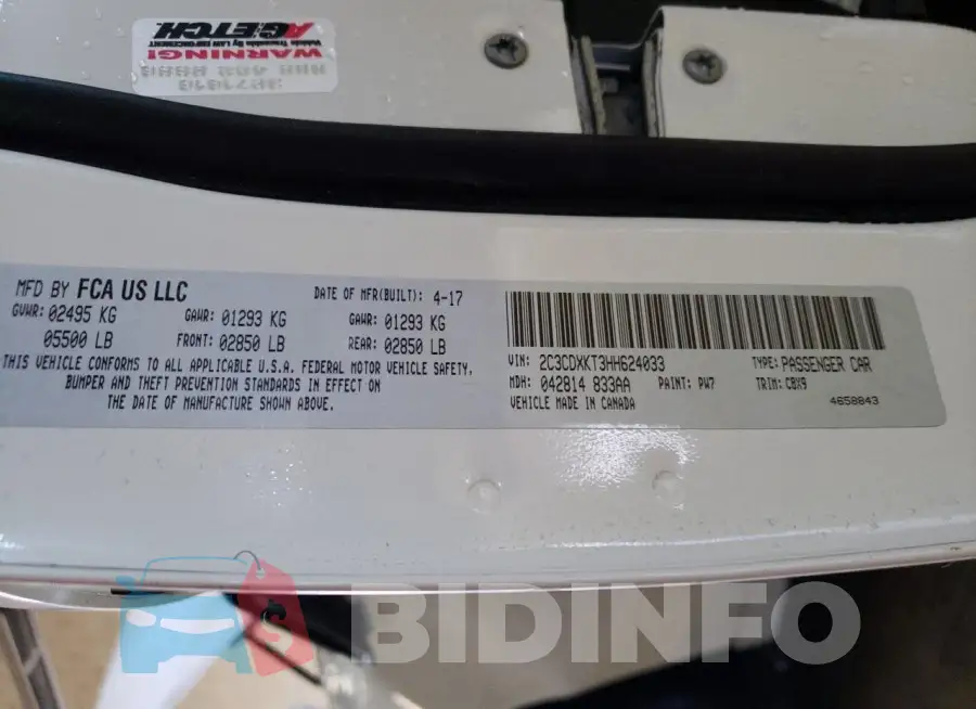 2C3CDXKT3HH624033 Photo# 13