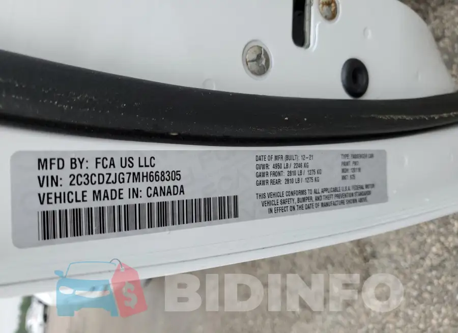2C3CDZJG7MH668305 Photo# 12