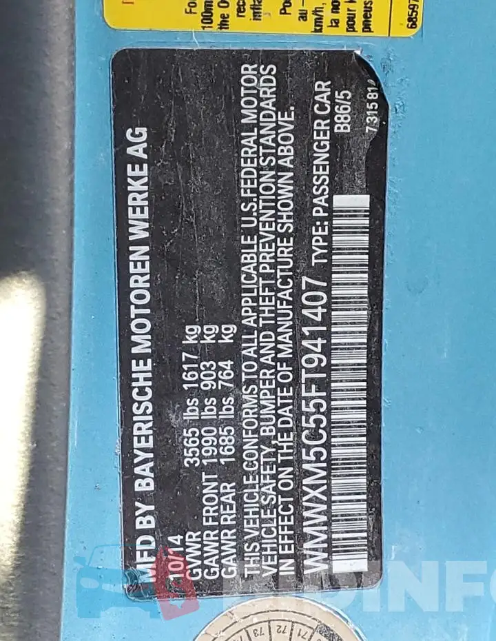 WMWXM5C55FT941407 Photo# 12