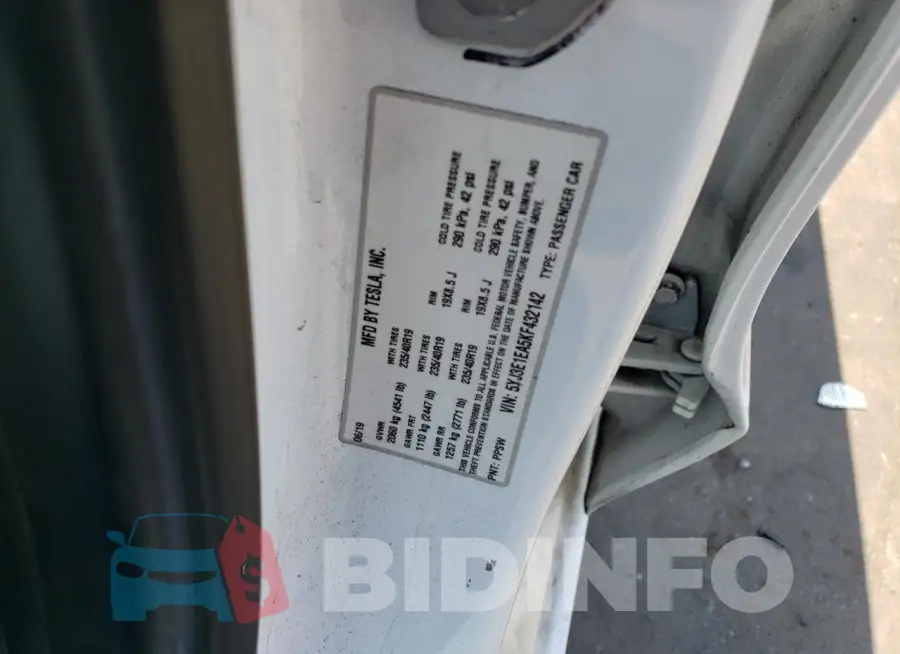 5YJ3E1EA5KF432142 Photo# 12