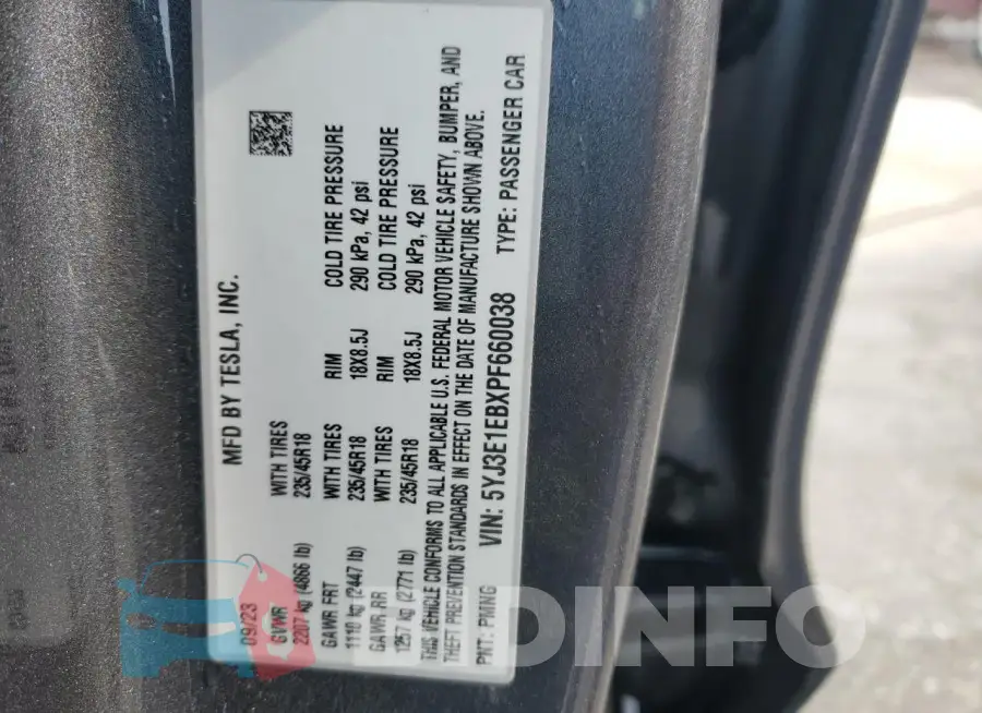 5YJ3E1EBXPF660038 Photo# 12