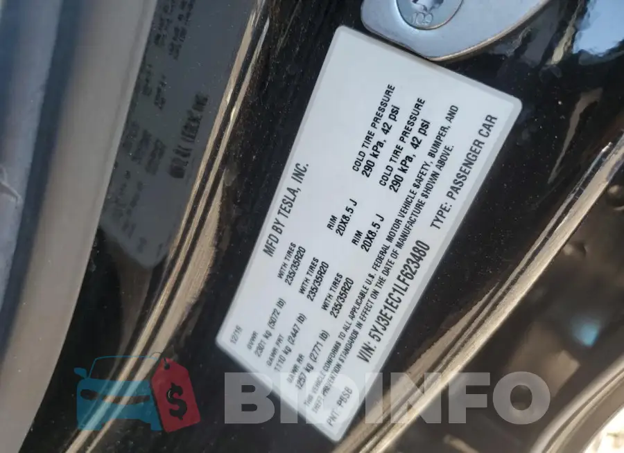 5YJ3E1EC1LF623480 Photo# 12