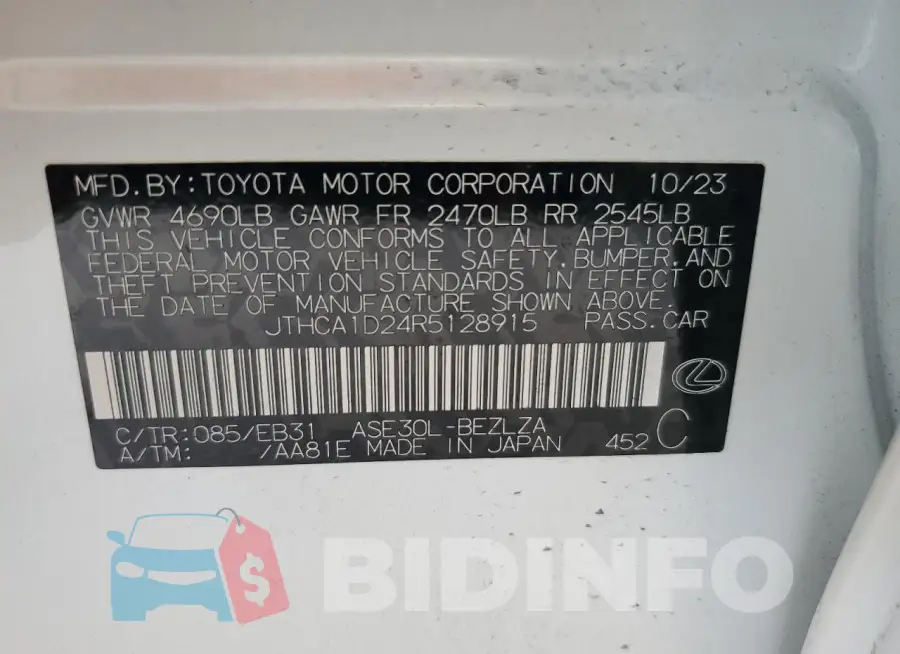 JTHCA1D24R5128915 Photo# 12
