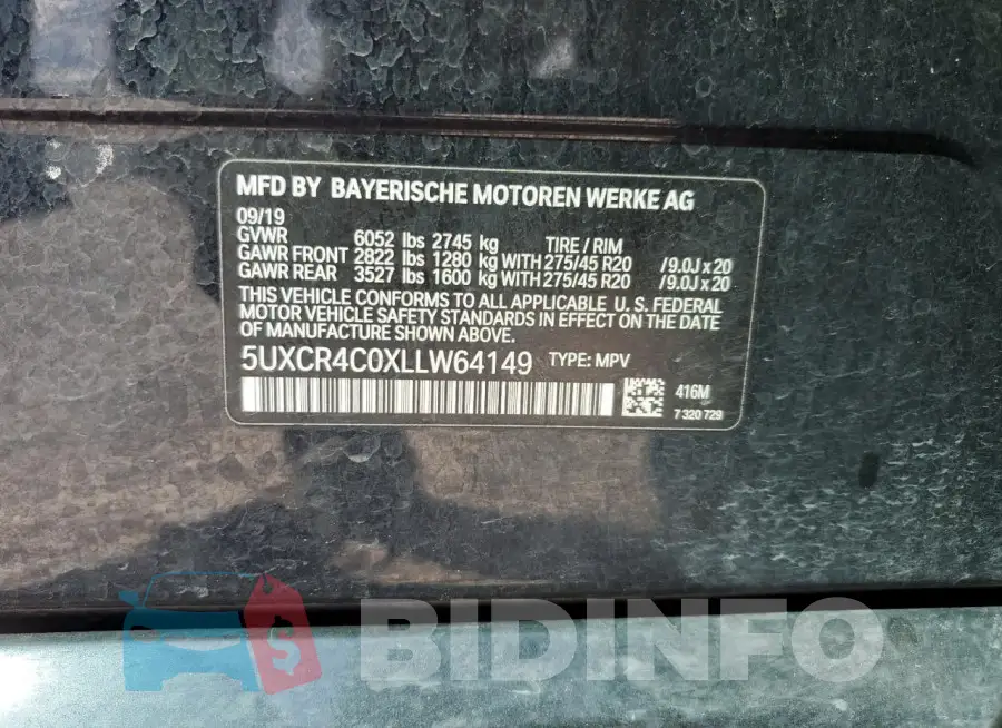 5UXCR4C0XLLW64149 Photo# 13