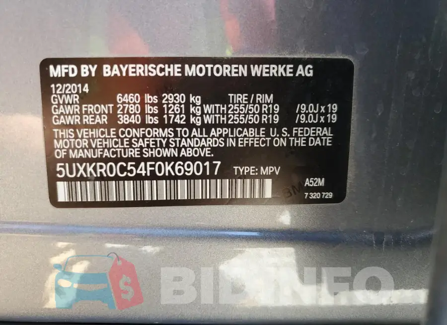 5UXKR0C54F0K69017 Photo# 13