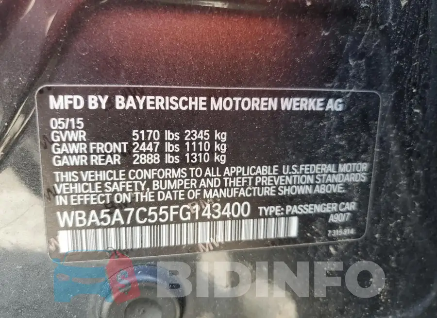 WBA5A7C55FG143400 Photo# 13
