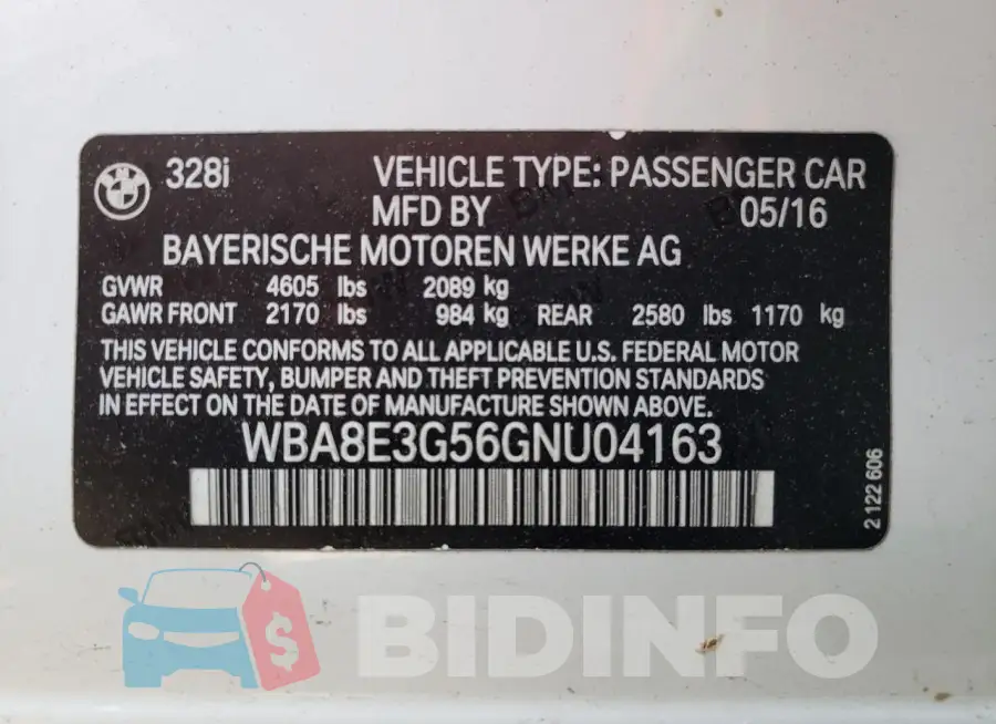 WBA8E3G56GNU04163 Photo# 12