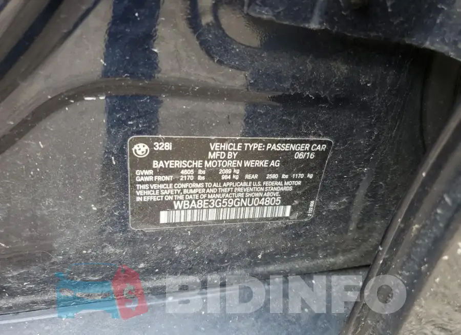 WBA8E3G59GNU04805 Photo# 12