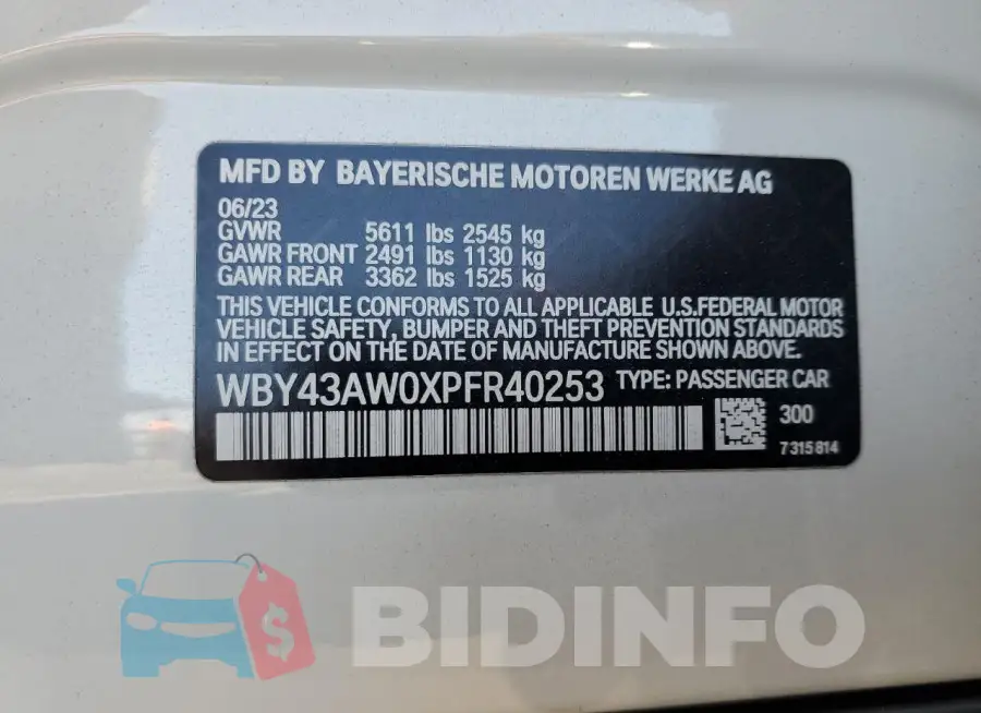 WBY43AW0XPFR40253 Photo# 12