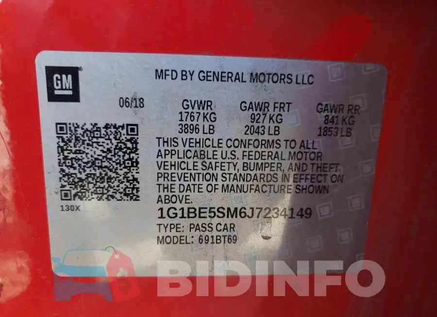 1G1BE5SM6J7234149 Photo# 12