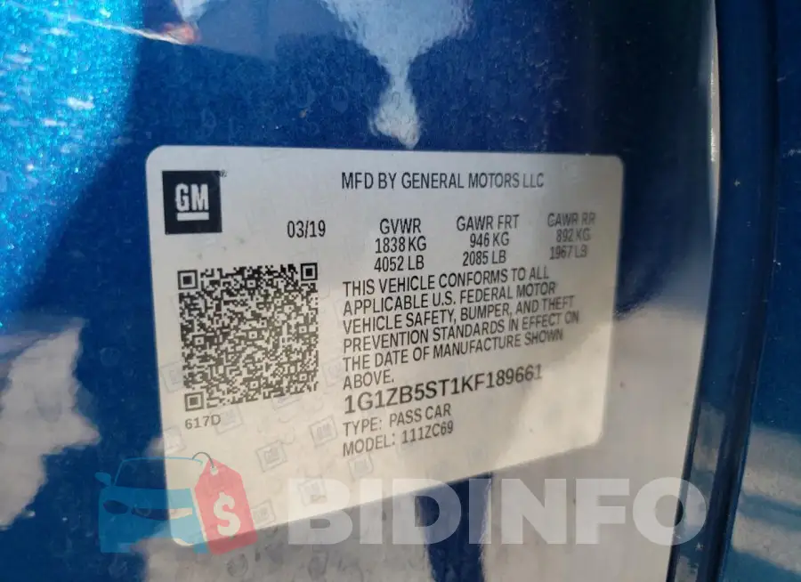 1G1ZB5ST1KF189661 Photo# 12
