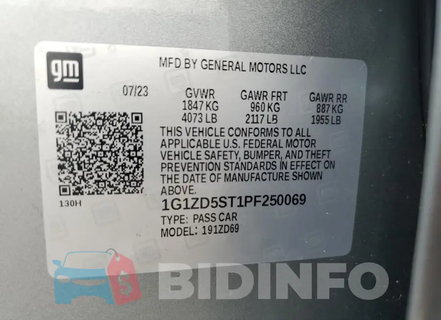 1G1ZD5ST1PF250069 Photo# 13