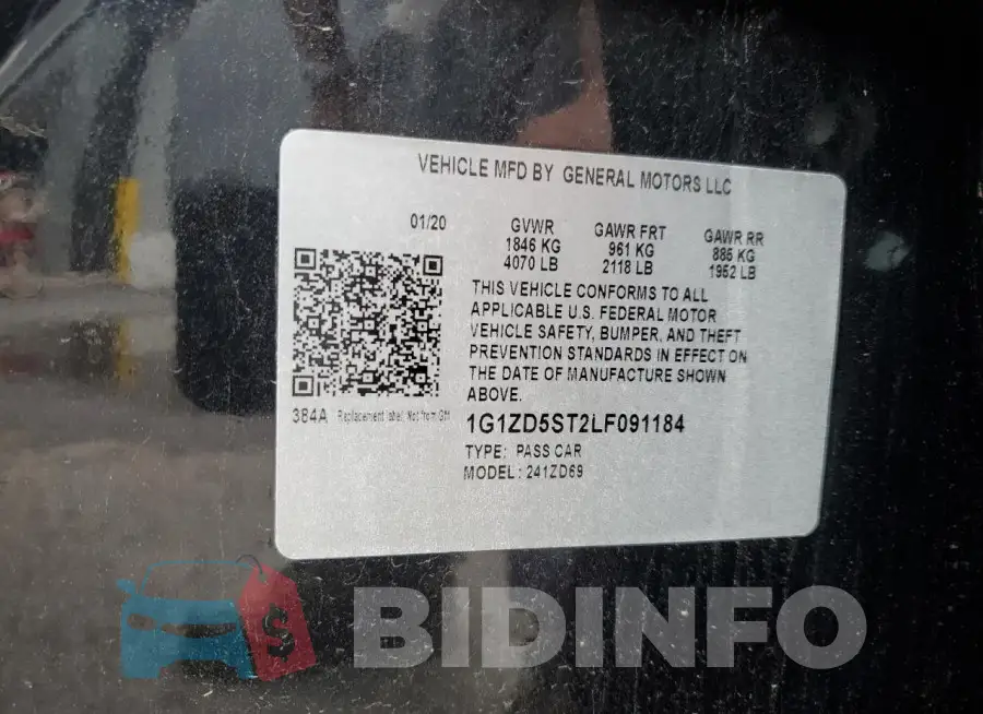 1G1ZD5ST2LF091184 Photo# 12