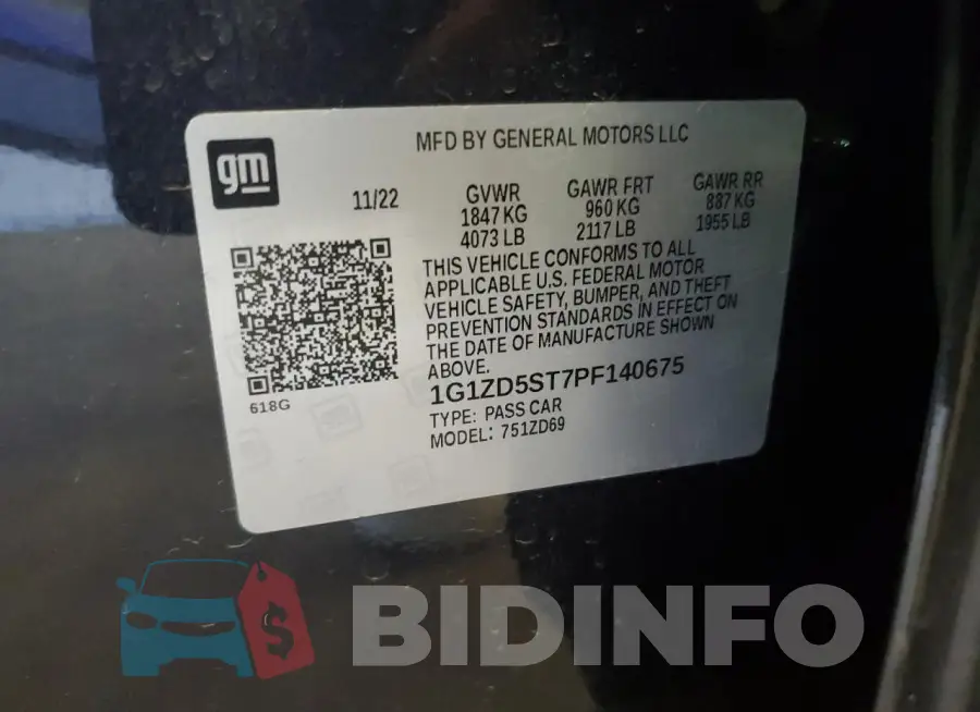 1G1ZD5ST7PF140675 Photo# 12