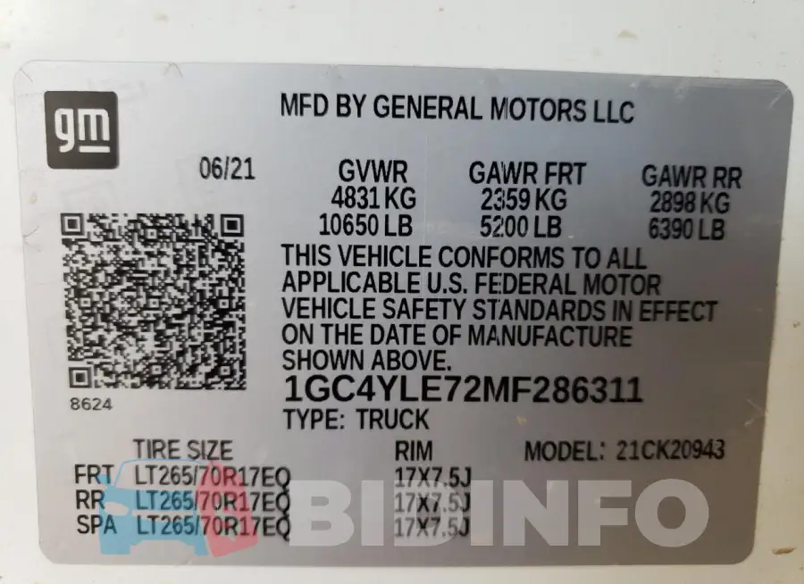 1GC4YLE72MF286311 Photo# 12
