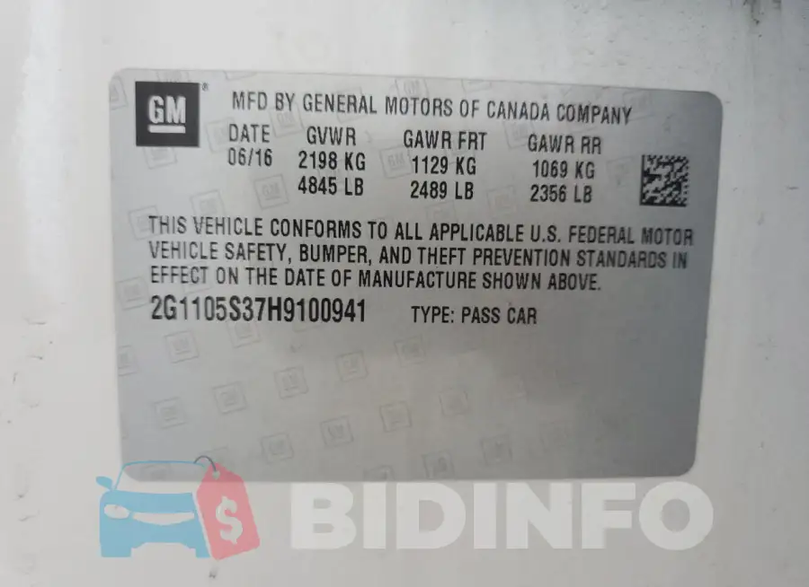 2G1105S37H9100941 Photo# 12