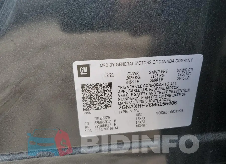 2GNAXHEV6M6156406 Photo# 13