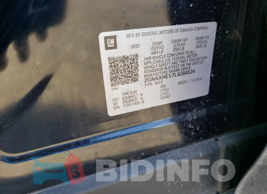 2GNAXHEV7L6284524 Photo# 12