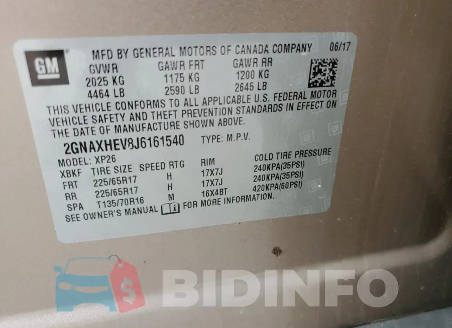 2GNAXHEV8J6161540 Photo# 13