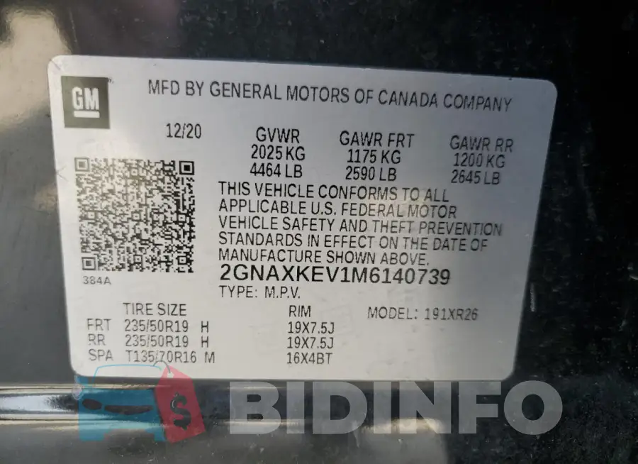 2GNAXKEV1M6140739 Photo# 13
