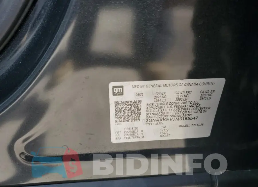 2GNAXKEV7M6165547 Photo# 13