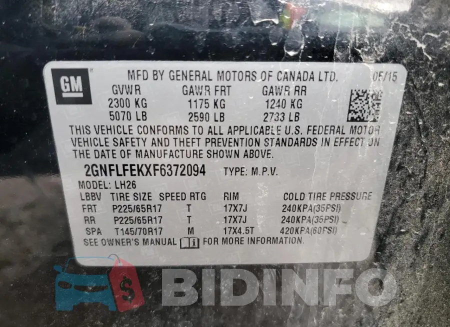 2GNFLFEKXF6372094 Photo# 12