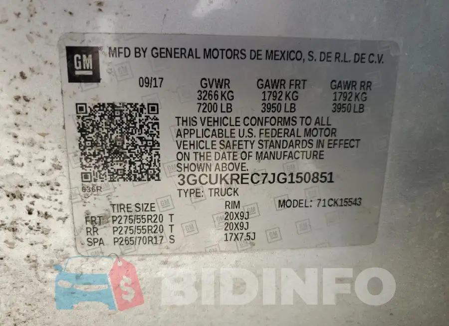 3GCUKREC7JG150851 Photo# 12