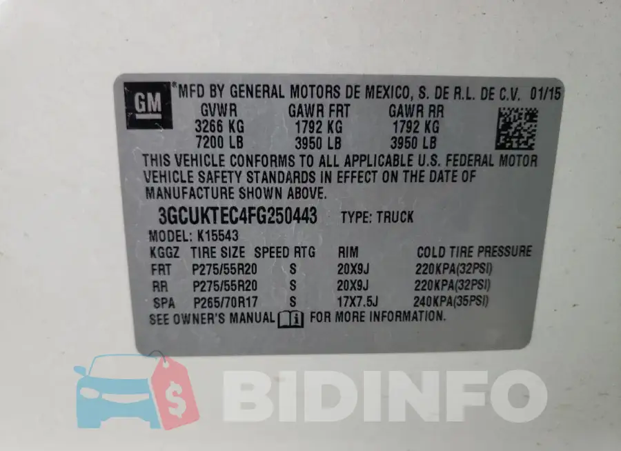 3GCUKTEC4FG250443 Photo# 12