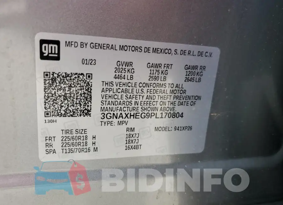 3GNAXHEG9PL170804 Photo# 13